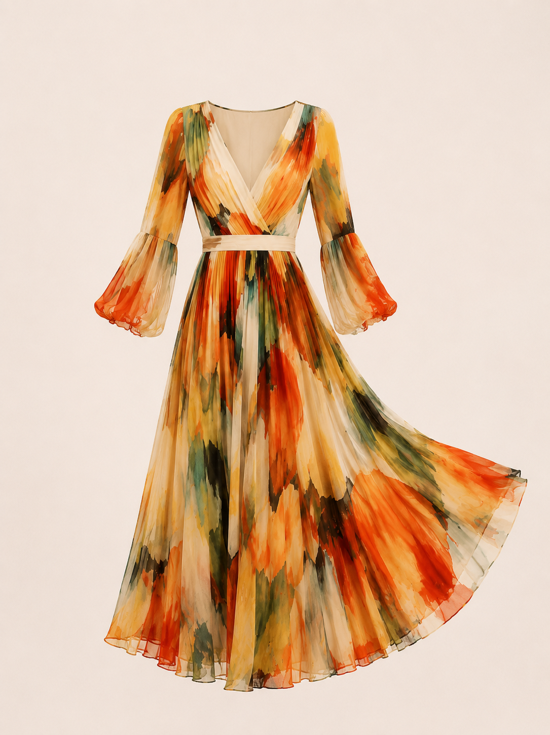Vestido Bohemio De Mangas Anchas
