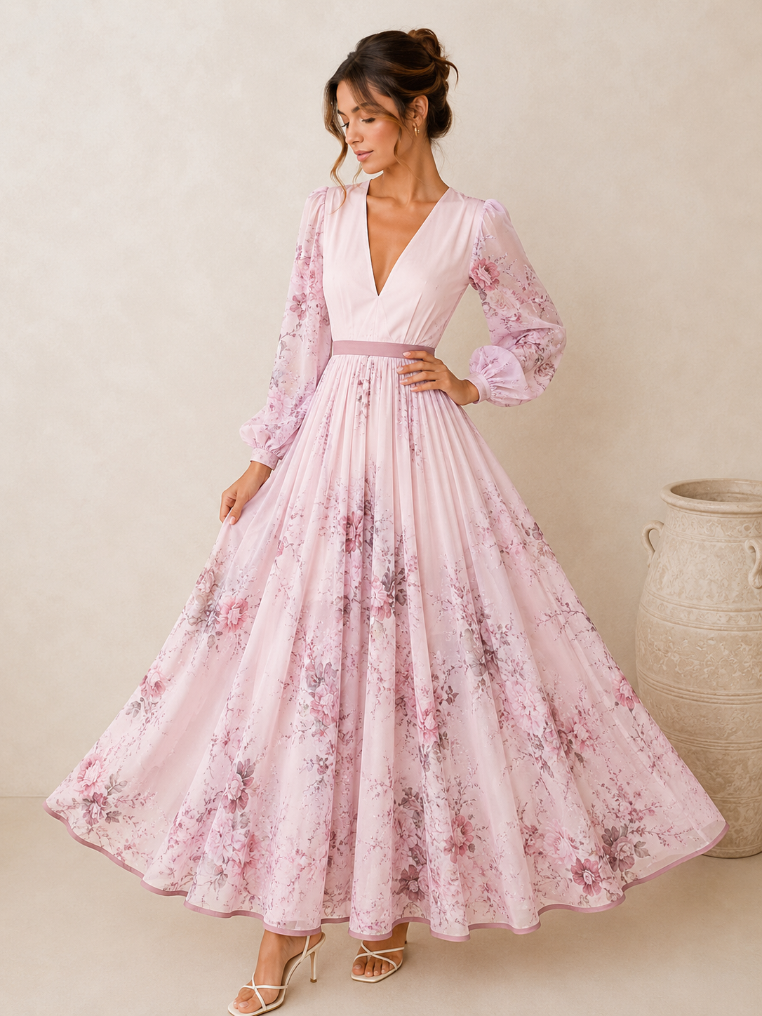 Vestıdo Maxı Boho Plısado