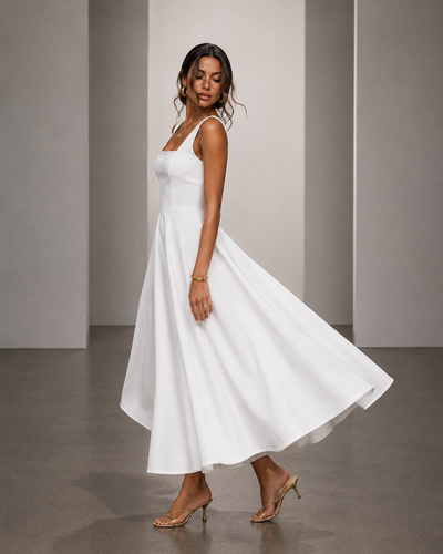 Vestido Midi Elegante de Corte Evasé